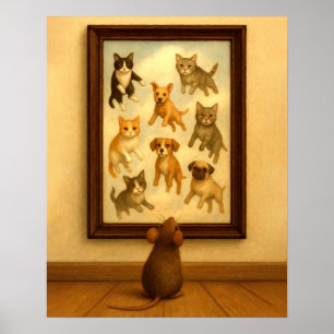 Poster Drôle Chat et Dog Wall Art