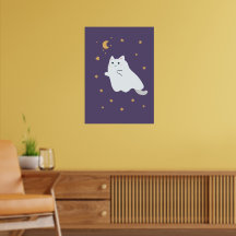 Drôle chats de dessin animé avec balais, citrouill