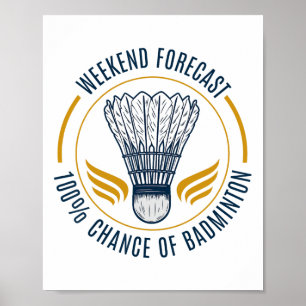 Poster Drôle Chemise Badminton Hommes Femmes Joueur de Ba