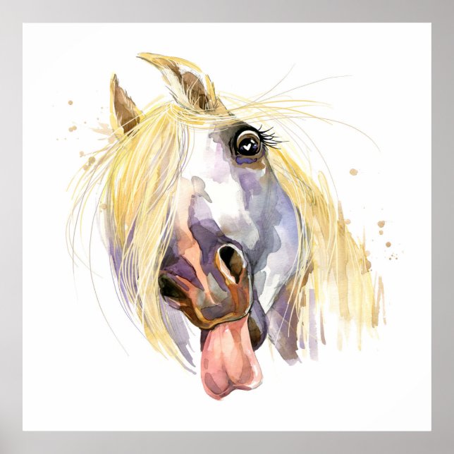 Poster Drôle Cheval Art (Devant)