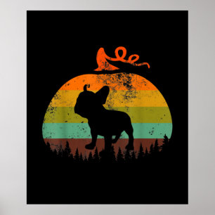 Poster Drôle Chien de taureau français Cadeau Citrouill