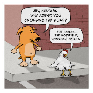 Poster drôle Chien et poulet