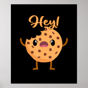 Poster Drôle Chip Chocolat Cookie Un Bite Sorti