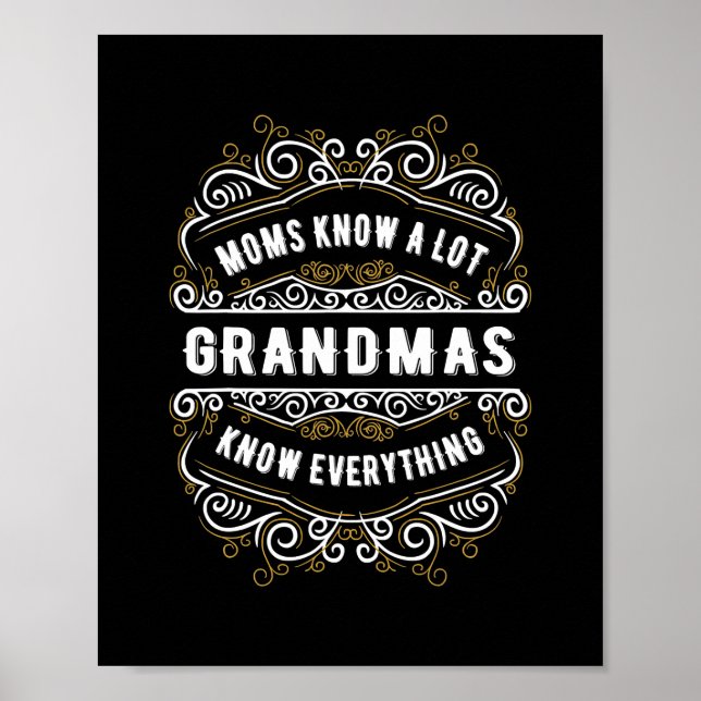 Poster Drôle citation de grand-mère Drôle à propos (Devant)
