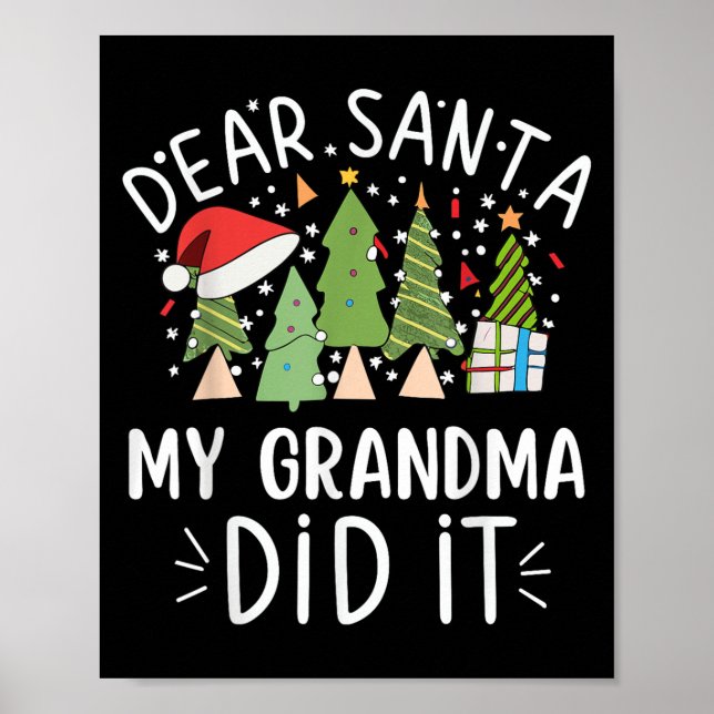 Poster Drôle Citation De Noël Cher Père Noël Mon Grand-Pè (Devant)