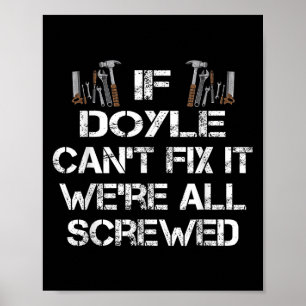 Poster Drôle Citation Handyman Personnalisé Doyle Cadeau