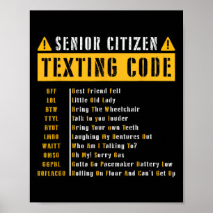 Poster Drôle citoyen âgé &#; s Code de texture Gif Vintag