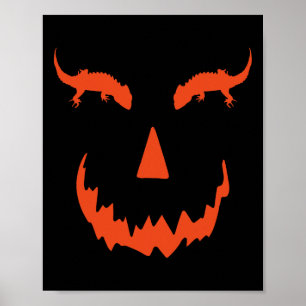Poster Drôle Citrouille Crocodile Skink Halloween