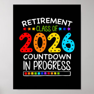 Poster Drôle cl de retraite de 2026 Compte à rebours en c