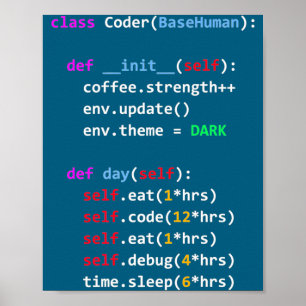 Poster Drôle Codage Python Cl Manger Code Dormir