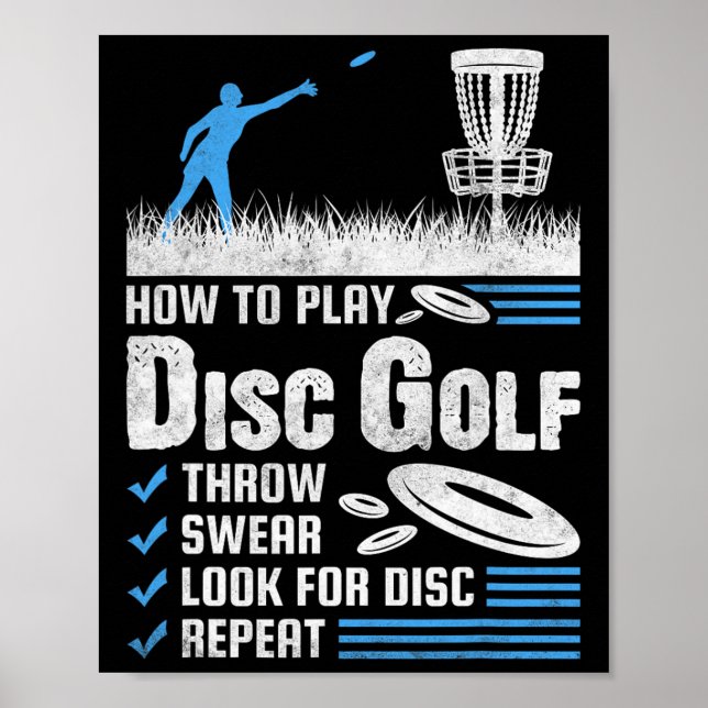 Poster Drôle Comment Jouer Au Disc Golf  (Devant)