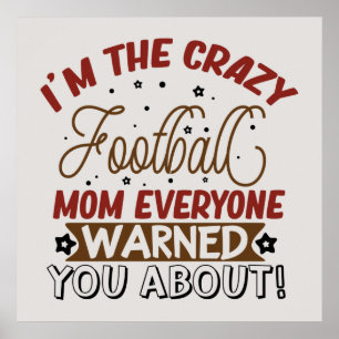 Poster drôle Crazy football sport maman