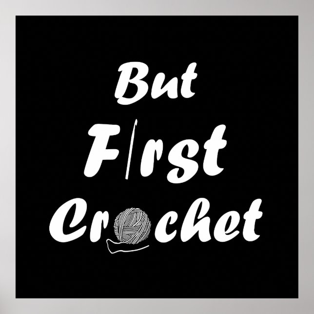 Poster Drôle crochet disant tricot citation (Devant)