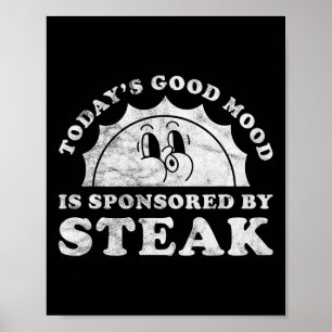 Poster Drôle Cute Retro Steak Vintage Ou Viande Barbecu