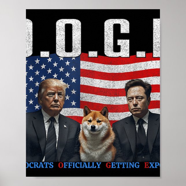 Poster Drôle D.o.g.e Démocrates Doge Obtenir Officielleme (Devant)