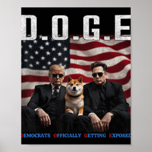 Poster Drôle D.o.g.e Démocrates Doge Officiellement Se Dé