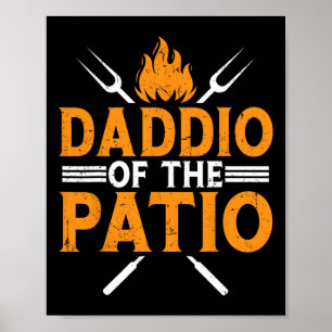 Poster Drôle Daddio Du Patio Fête des pères Barbecue Gril
