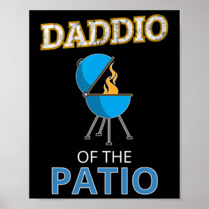 Poster Drôle Daddio Du Patio Fête des pères Barbecue Gril