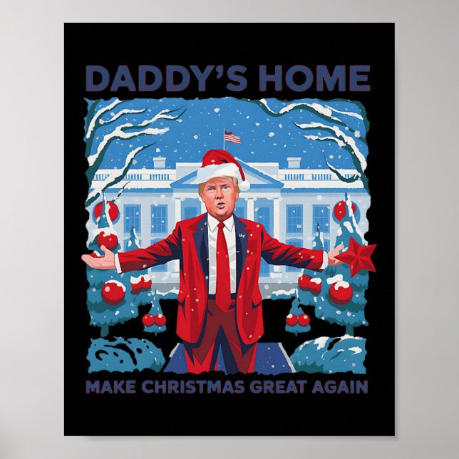 Poster Drôle Daddy Accueil Trump laide Sweater de Noël Xm (Devant)
