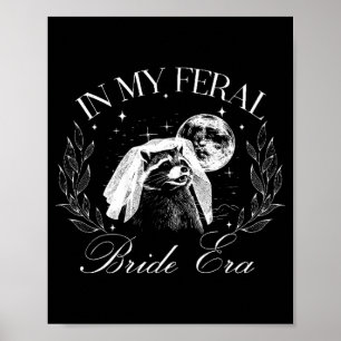 Poster Drôle Dans Mon Épouse Feral Era Cute Bride Raccoon