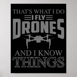 Poster Drôle d'art de drone pour hommes femmes garçons co