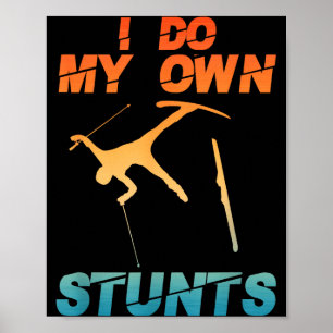 Poster Drôle d'art de ski de montagne nordique pour homme