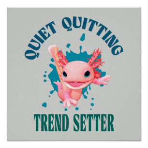 Poster Drôle de Axolotl Rose Paramètre de Tendance d'Aban