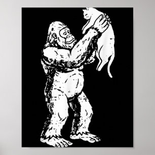 Poster Drôle de Bigfoot Cat Sasquatch Kitty Mignon Saint-