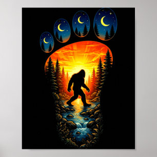 Poster Drôle de bigfoot sasquatch nature plein air campin