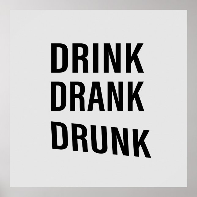Poster Drôle de boire des paroles sur le buveur de whisky (Devant)