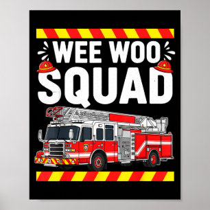 Poster Drôle de brigade Wee Woo Département des pompiers