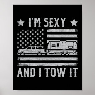 Poster Drôle de camping-car Im Y et je le remorque I'm Y