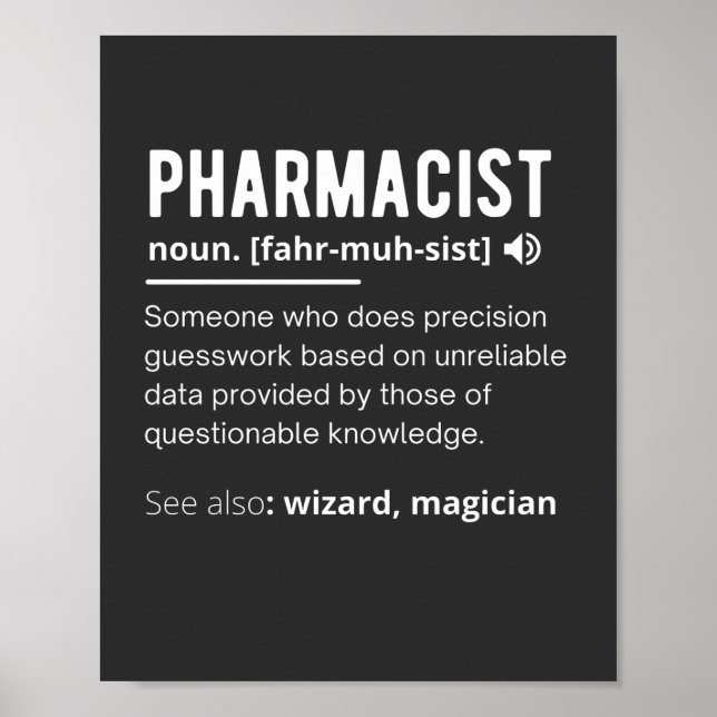 Poster drôle de définition de pharmacien sarcastique T-sh (Devant)