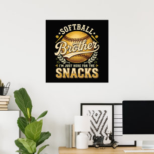 Poster Drôle de frère de softball Snacks Sports