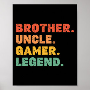Poster Drôle de frère gamer oncle légende du jeu vintage