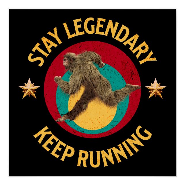 Poster Drôle de motivation de course de Bigfoot (Devant)