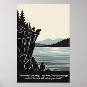 Poster Drôle de Motivation sur le Thème des Animaux