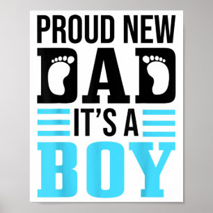 Poster Drôle de nouveau papa fier C'est un garçon Cadeau 
