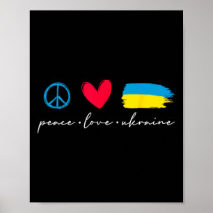 Poster Drôle de paix amour Ukraine drapeau ukrainien amat