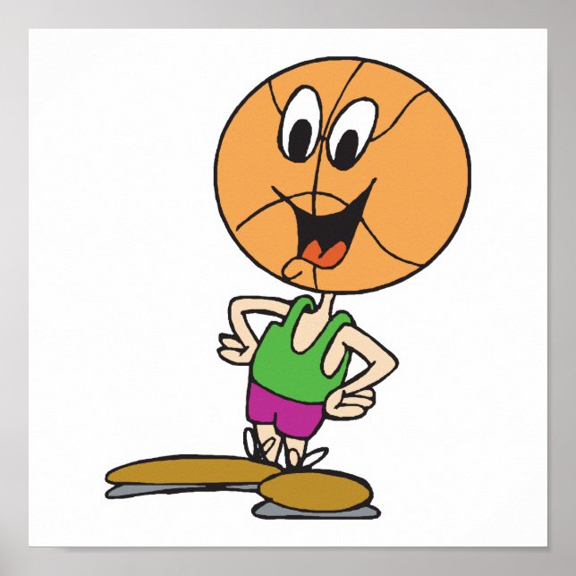 Poster drôle de personnage de basket (Devant)