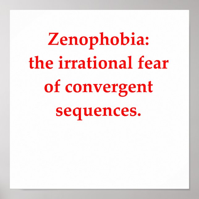 Poster drôle de plaisanterie mathématique (Devant)