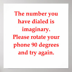 Poster drôle de plaisanterie mathématique