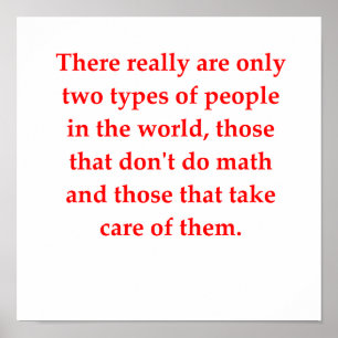 Poster drôle de plaisanterie mathématique