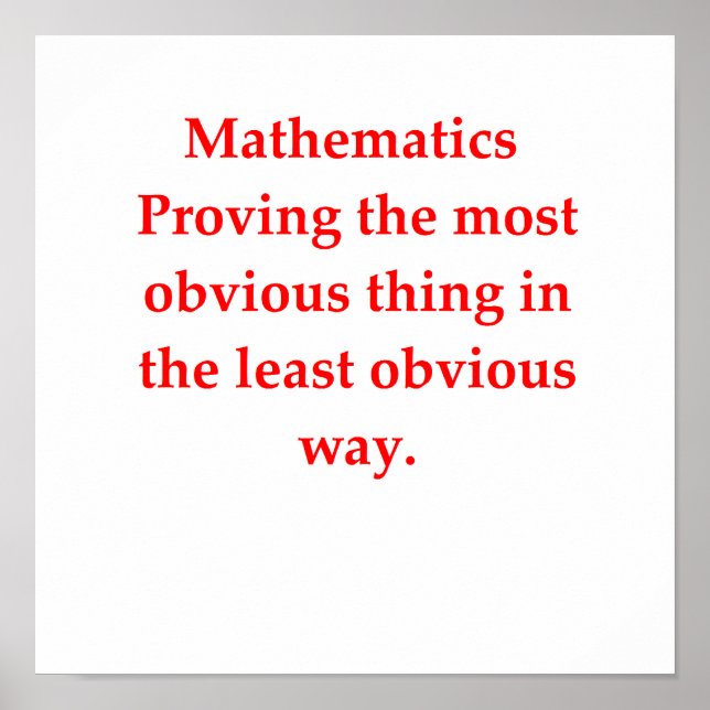Poster drôle de plaisanterie mathématique (Devant)