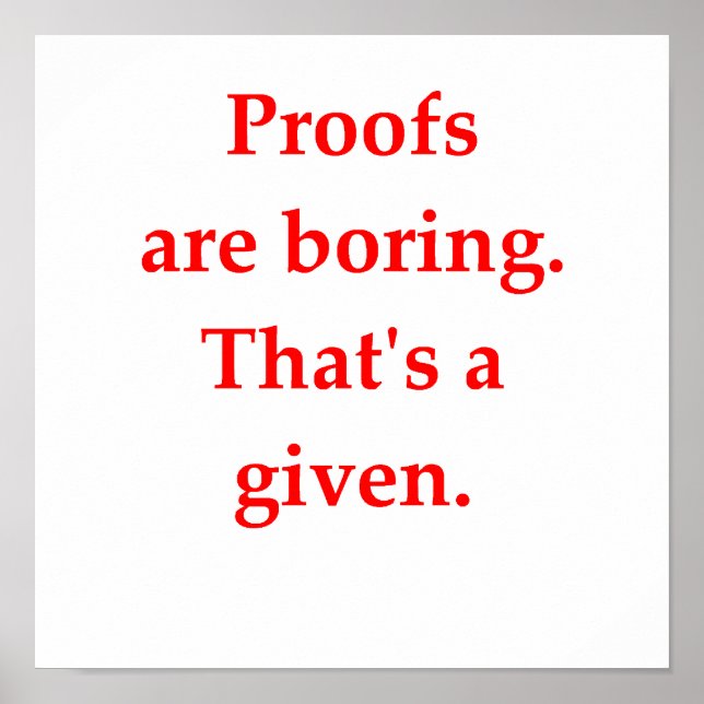 Poster drôle de plaisanterie mathématique (Devant)