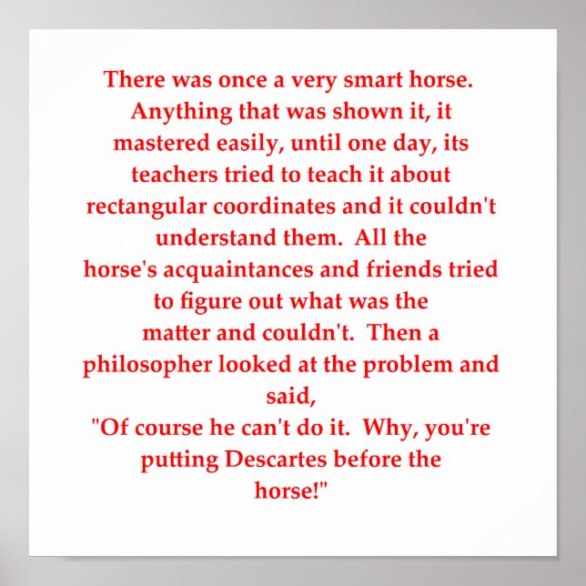 Poster drôle de plaisanterie mathématique (Devant)