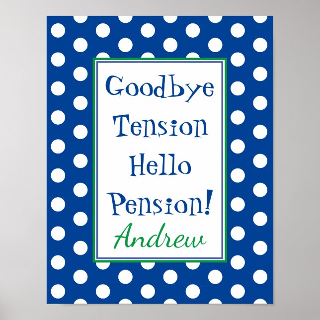 Poster Drôle de retraite Bonjour la pension bleue (Devant)