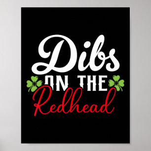 Poster Drôle de Saint-Patrick irlandais Shamrock Dibs sur