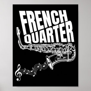 Poster Drôle de saxophone de jazz Mardi Gras de La Nouvel