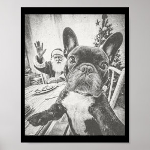 Poster Drôle de selfie de bouledogue français Ai avec le